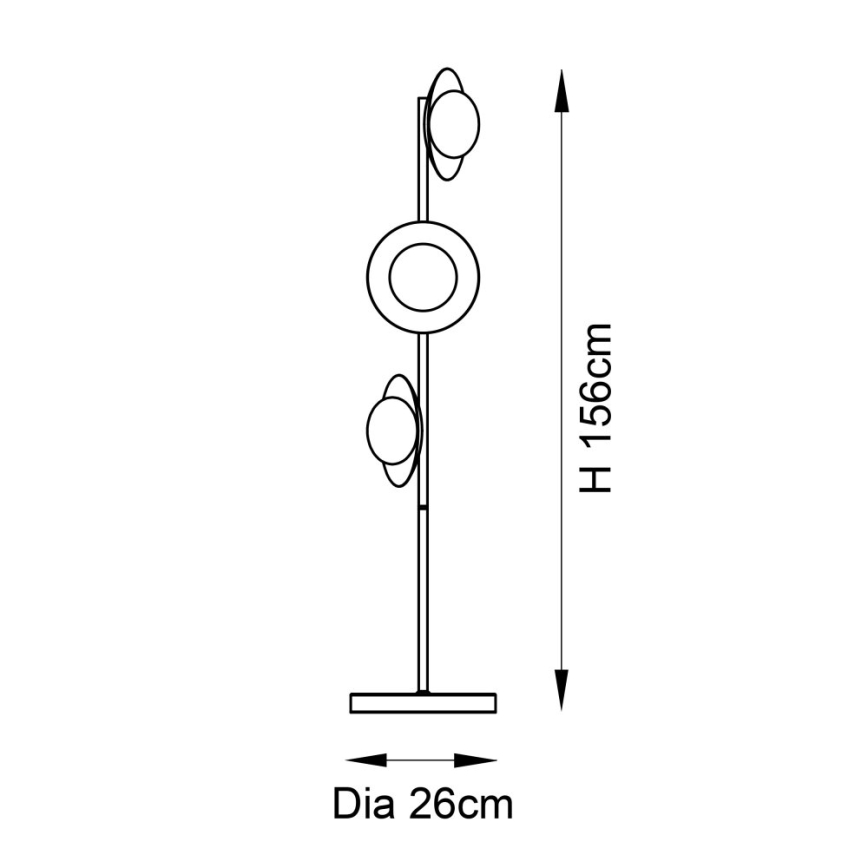 Endon 92039 - Торшер RUFFLE 3xG9/3W/230V черный/золотистый