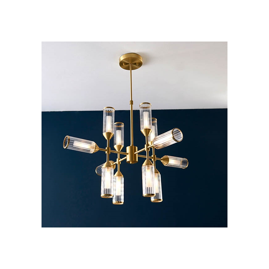 Endon 92214 - Люстра на штанзі TOUR 12xG9/3W/230V латунь