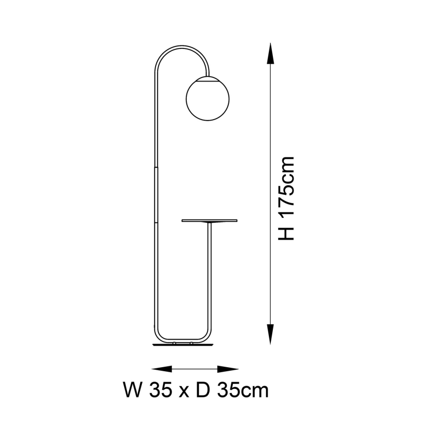 Endon 92424 - Торшер HALO 1xE14/7W/230V черный/белый