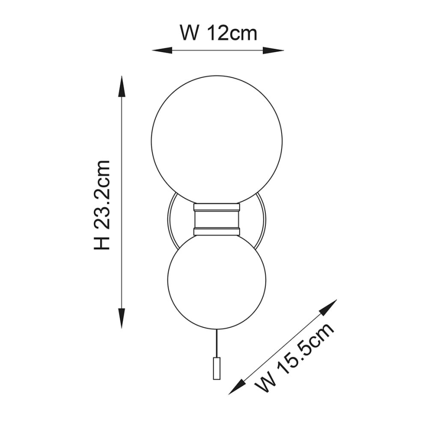 Endon 93523 - Настенный светильник для ванной комнаты PULSA 2xG9/3 Вт/230 В IP44 черный/белый