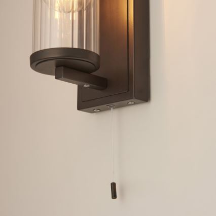 Endon 94077 - Настінний світильник для ванної кімнати TAYLOR 1xE27/10W/230V IP44 коричневий