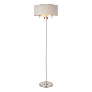 Endon 94359 - Торшер HIGHCLERE 3xE14/40W/230V бежевий/глянцевий хром діаметр 47 cm