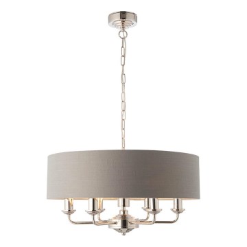 Endon 94373 - Люстра на ланцюгу HIGHCLERE 6xE14/40W/230V сірий/глянцевий хром