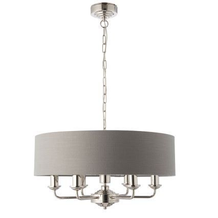 Endon 94373 - Люстра на ланцюгу HIGHCLERE 6xE14/40W/230V сірий/глянцевий хром
