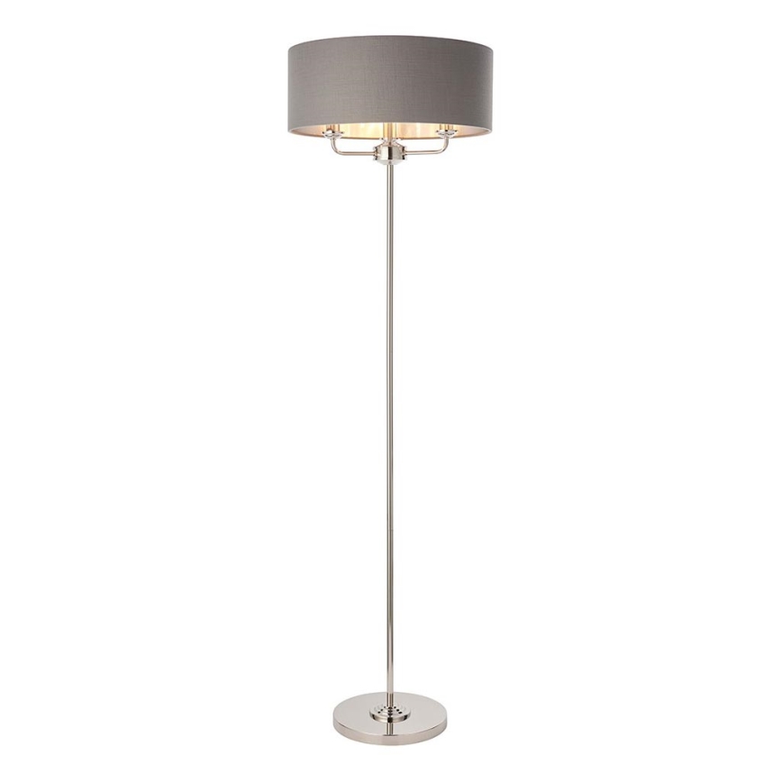 Endon 94378 - Торшер HIGHCLERE 1xE14/40W/230V сірий/глянцевий хром діаметр 47 cm