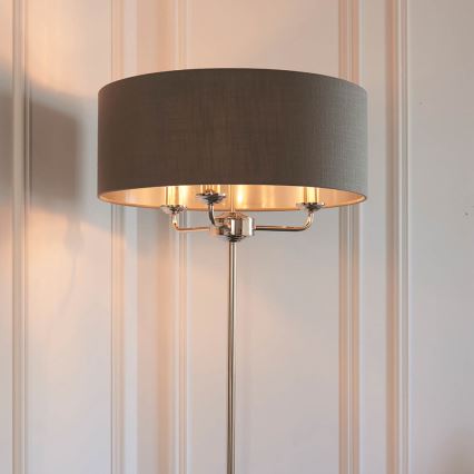 Endon 94378 - Торшер HIGHCLERE 1xE14/40W/230V сірий/глянцевий хром