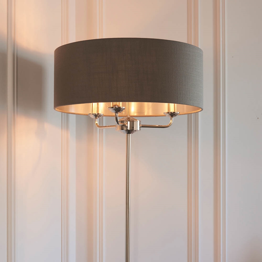 Endon 94378 - Торшер HIGHCLERE 1xE14/40W/230V сірий/глянцевий хром