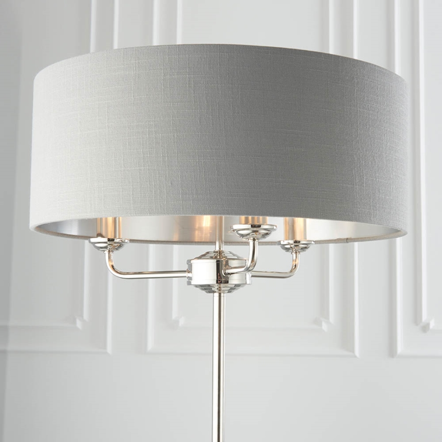 Endon 94378 - Торшер HIGHCLERE 1xE14/40W/230V сірий/глянцевий хром