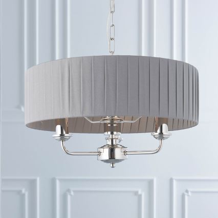 Endon 94394 - Люстра на ланцюгу HIGHCLERE 3xE14/40W/230V темно-сірий/глянцевий хром