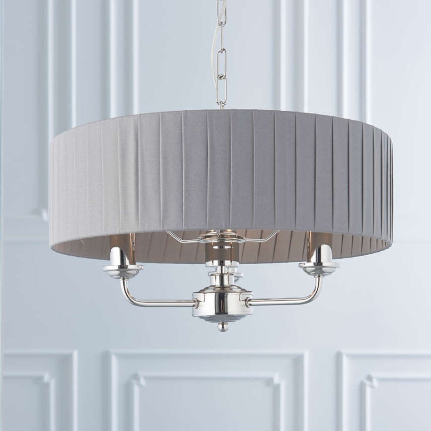 Endon 94394 - Люстра на ланцюгу HIGHCLERE 3xE14/40W/230V темно-сірий/глянцевий хром