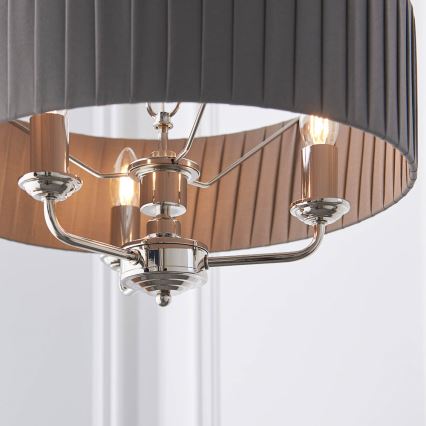 Endon 94394 - Люстра на ланцюгу HIGHCLERE 3xE14/40W/230V темно-сірий/глянцевий хром
