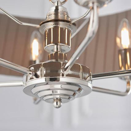 Endon 94397 - Люстра на ланцюгу HIGHCLERE 6xE14/40W/230V сірий/глянцевий хром