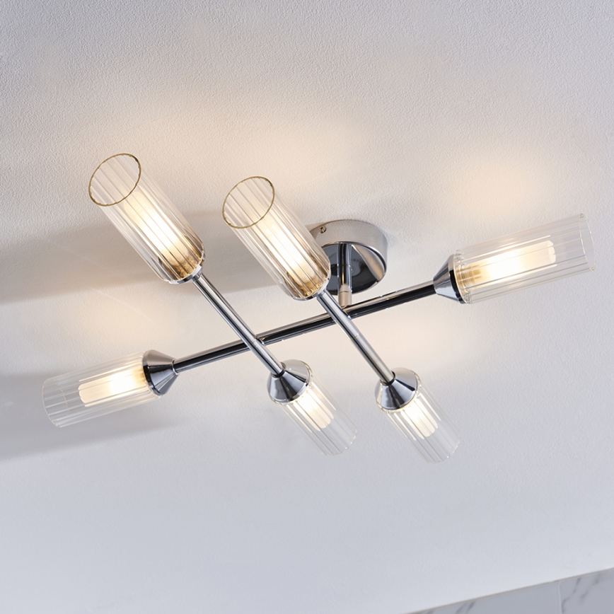 Endon 95045 - Пристельова люстра для ванної кімнати NATORI 6xG9/3W/230V IP44 глянцевий хром