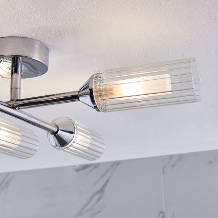 Endon 95045 - Пристельова люстра для ванної кімнати NATORI 6xG9/3W/230V IP44 глянцевий хром