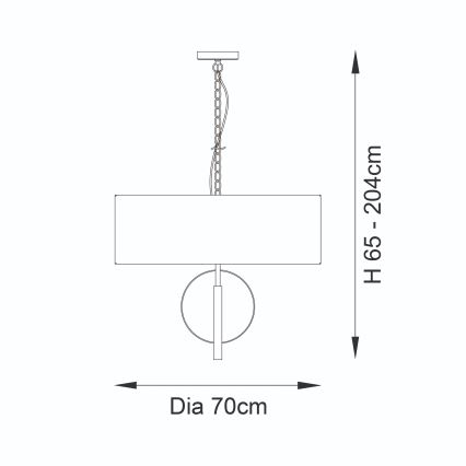 Endon 95215 - Подвесная люстра на цепи 5xE27/10W/230V, диаметр 70 см, серая