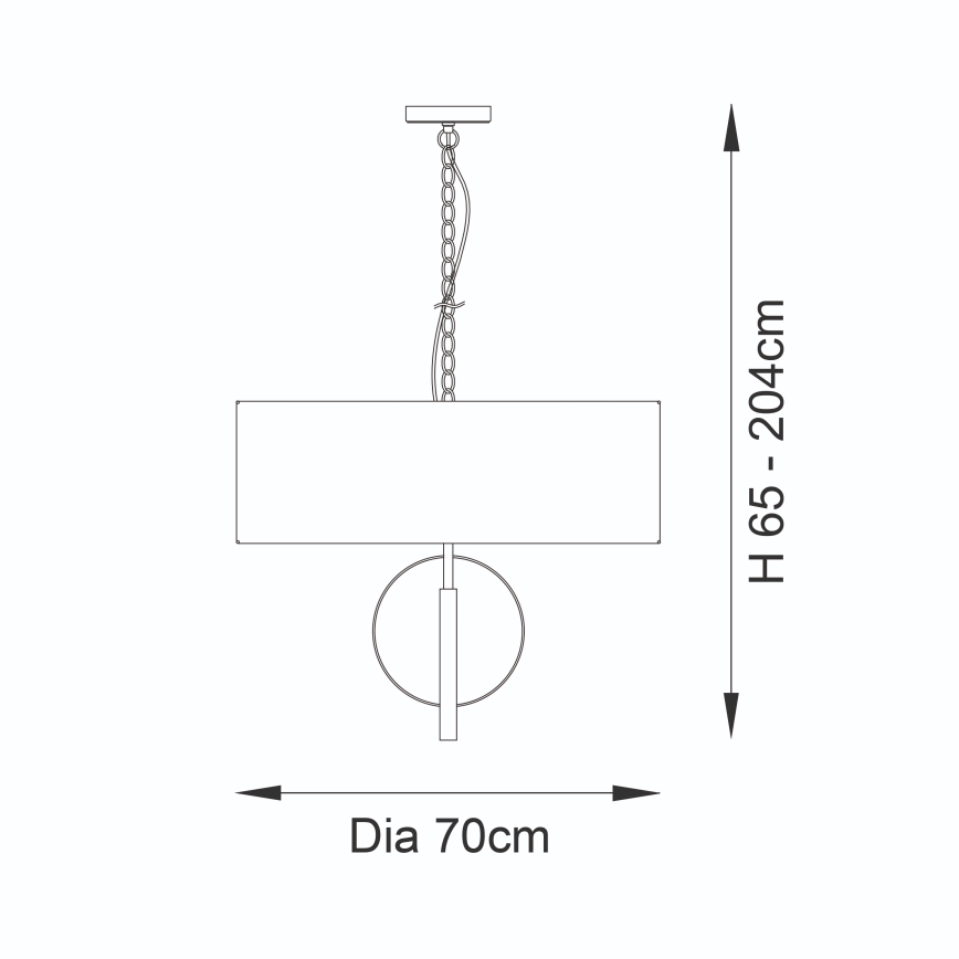 Endon 95215 - Подвесная люстра на цепи 5xE27/10W/230V, диаметр 70 см, серая