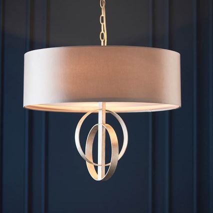 Endon 95216 - Люстра на ланцюзі 3xE27/10W/230V, діам. 60 см, сіра