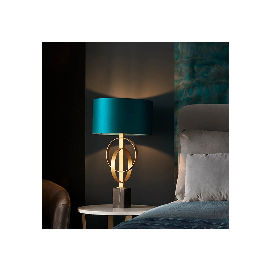 Endon 95221 - Настільна лампа 1xE27/10W/230V синя/латунна/чорна