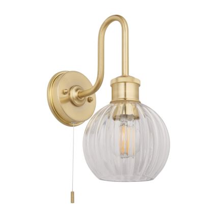 Endon 95507 - Настенный светильник для ванной комнаты KENDALL 1xE27/10W/230V IP44 латунь