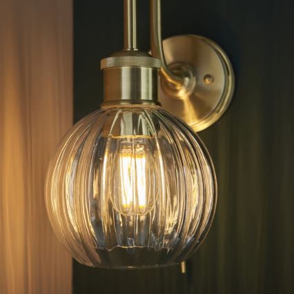 Endon 95507 - Настінний світильник для ванної кімнати KENDALL 1xE27/10W/230V IP44 латунь