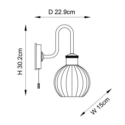 Endon 95507 - Настінний світильник для ванної кімнати KENDALL 1xE27/10W/230V IP44 латунь