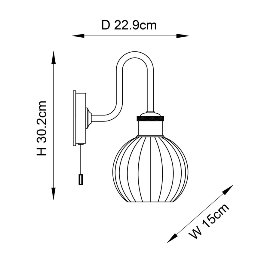 Endon 95507 - Настінний світильник для ванної кімнати KENDALL 1xE27/10W/230V IP44 латунь