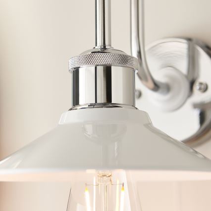 Endon 95508 - Настінний світильник для ванної кімнати MARIS 1xE27/6W/230V IP44 глянцевий хром/білий