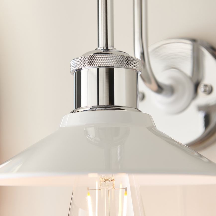 Endon 95508 - Настінний світильник для ванної кімнати MARIS 1xE27/6W/230V IP44 глянцевий хром/білий