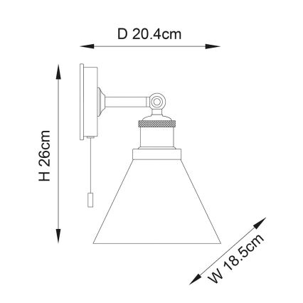 Ендон 95513- Настінний точковий світильник для ванної кімнати ТУЛОН 1×Е27/10 Вт/230 В ІР44 полірований хром
