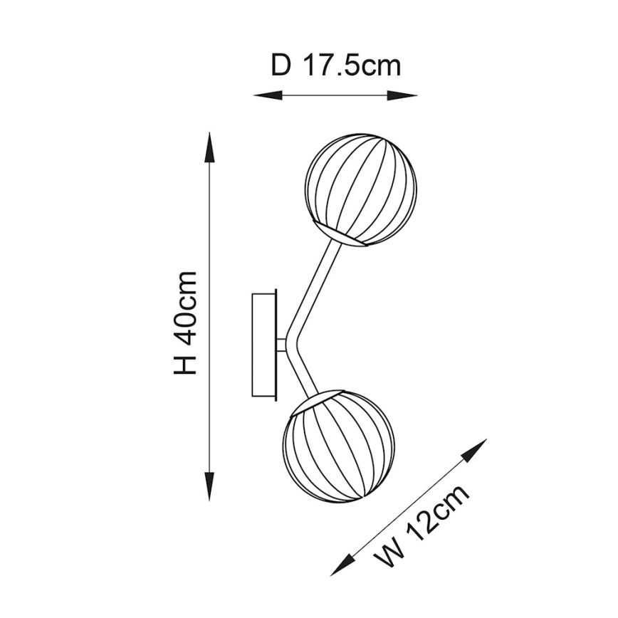 Endon 96691 - Настінний світильник NORTHWEST 2xG9/3W/230V золотий