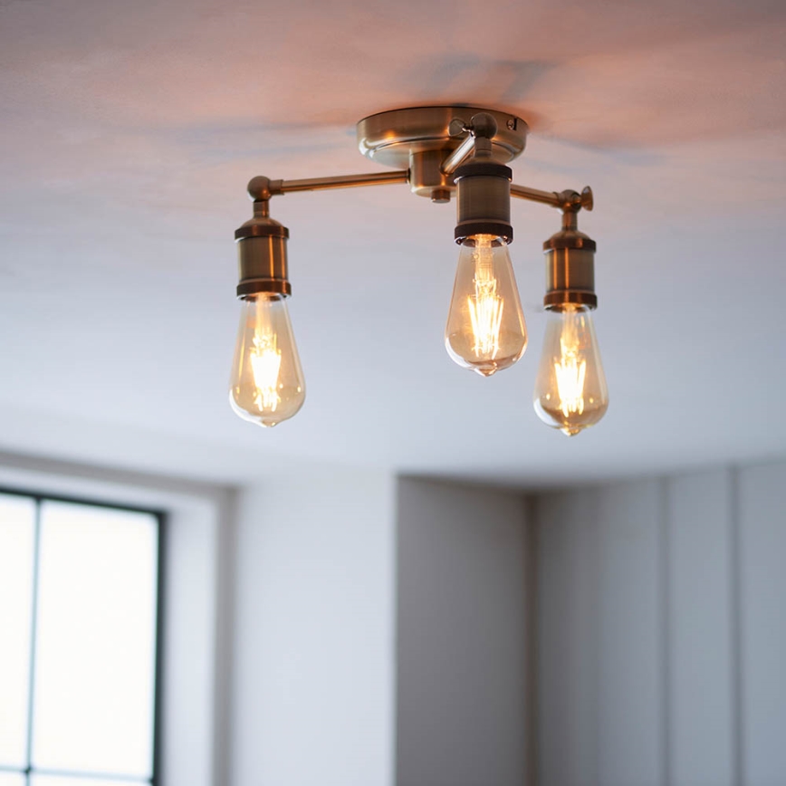 Endon 97243 - Точечный светильник HAL 3xE27/10W/230V латунь