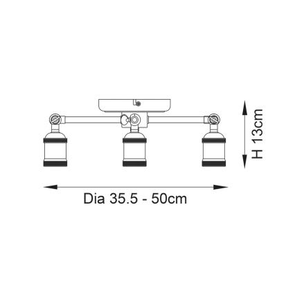 Endon 97243 - Точковий світильник HAL 3xE27/10W/230V латунь