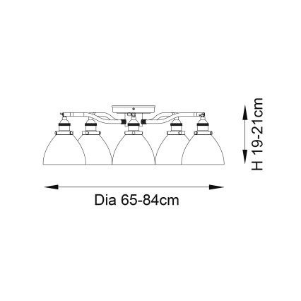 Endon 97248 - Латунный точечный светильник HANSEN 5xE14/7W/230V