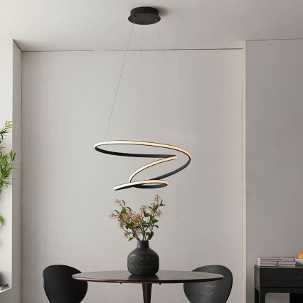 Endon 97632 - LED люстра на тросе DUNE LED/47,5 Вт/230 В 3000 К черная