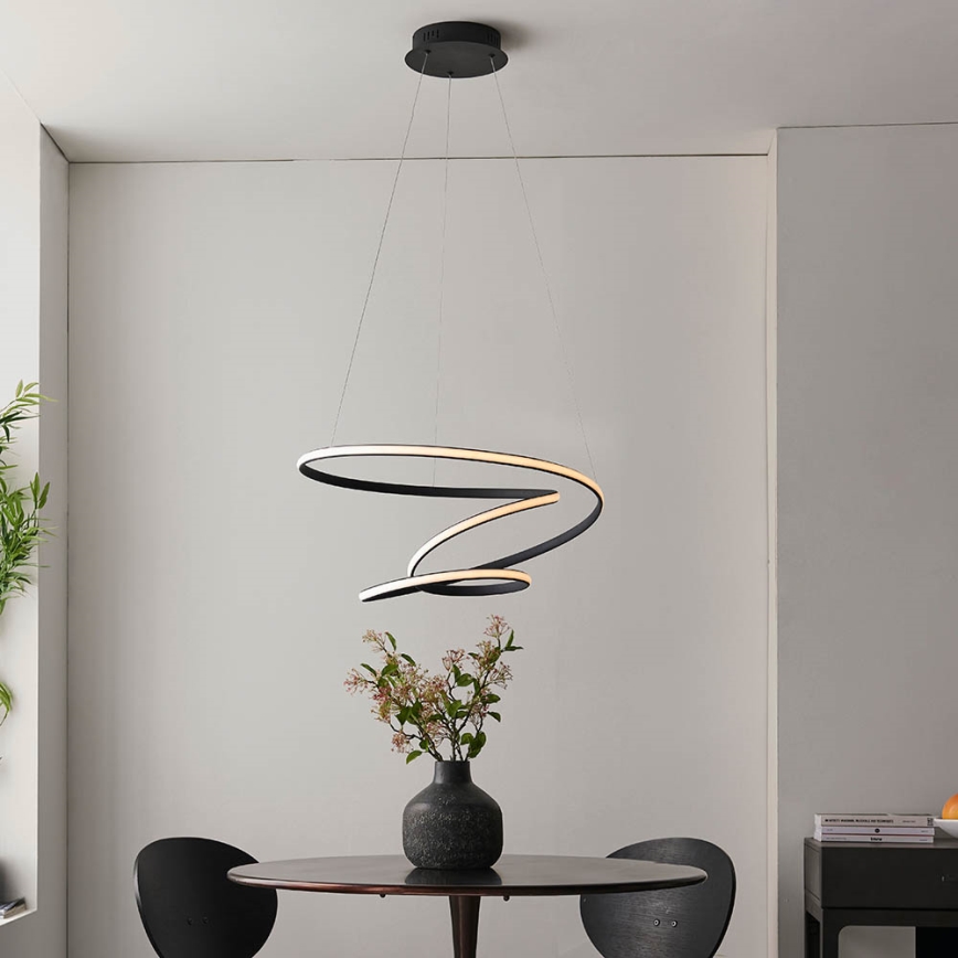 Endon 97632 - LED люстра на тросе DUNE LED/47,5 Вт/230 В 3000 К черная