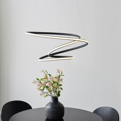 Endon 97632 - LED люстра на тросе DUNE LED/47,5 Вт/230 В 3000 К черная