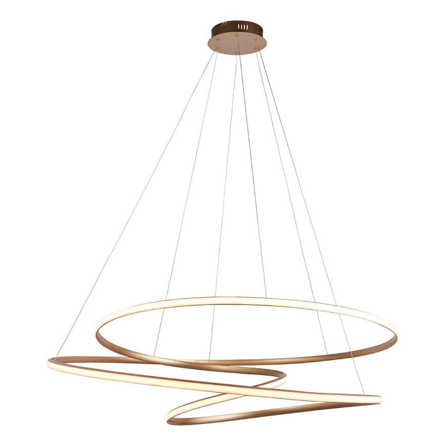 Endon 97645 - світлодіодна люстра з регулюванням яскравості на тросі TWIRL LED/131W/230V 3000K золота