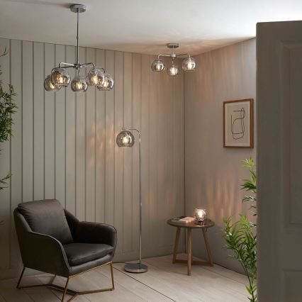 Endon 97971 - Накладна люстра DIMPLE 3xE14/25W/230V глянцевий хром/димчасто-сірий