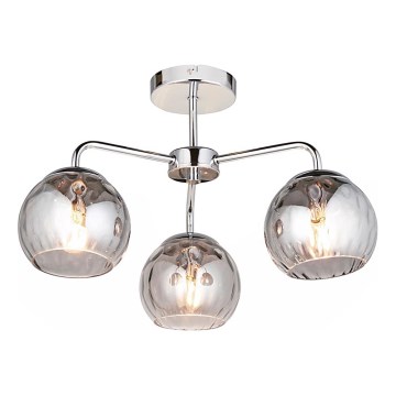 Endon 97971 - Накладна люстра DIMPLE 3xE14/7W/230V полірований хром/димчасто-сірий
