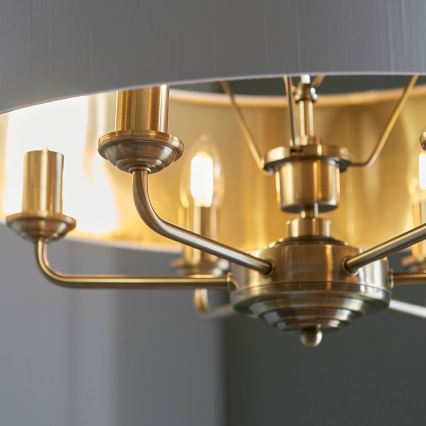 Endon 98933 - Люстра на ланцюгу HIGHCLERE 6xE14/40W/230V білий/латунь