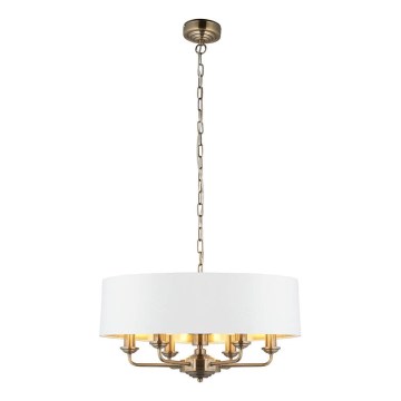 Endon 98933 - Люстра на ланцюгу HIGHCLERE 6xE14/40W/230V білий/латунний діаметр 55 cm