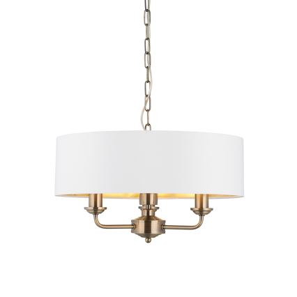 Endon 98934 - Люстра на цепи HIGHCLERE 3xE14/40W/230V белый/латунь