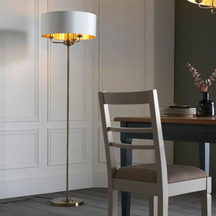Endon 98935 - Торшер HIGHCLERE 3xE14/40W/230V білий/латунний діаметр 47 cm