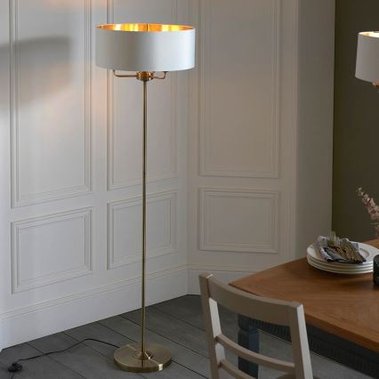 Endon 98935 - Торшер HIGHCLERE 3xE14/40W/230V білий/латунний діаметр 47 cm