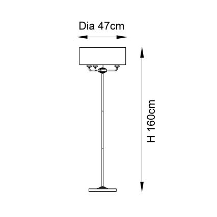Endon 98935 - Торшер HIGHCLERE 3xE14/40W/230V білий/латунний діаметр 47 cm