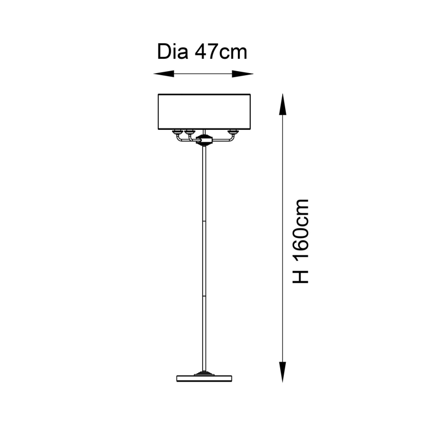 Endon 98935 - Торшер HIGHCLERE 3xE14/40W/230V білий/латунний діаметр 47 cm