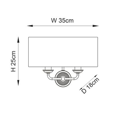 Endon 98937 - Настінний світильник HIGHCLERE 2xE14/40W/230V білий/латунь