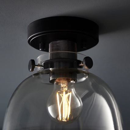 Endon 99106 - Стельовий світильник URBAN 1xE27/10W/230V чорний/прозорий