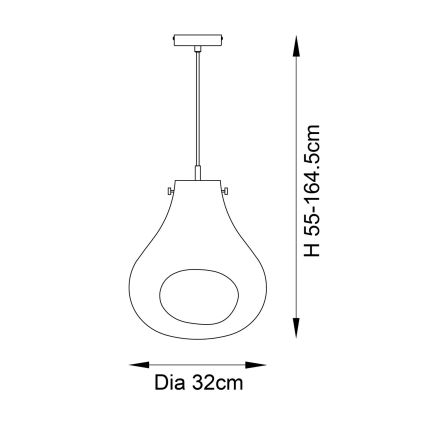 Endon 99788 - Люстра на тросі EUROPA 1xE27/10W/230V димчасто-чорна