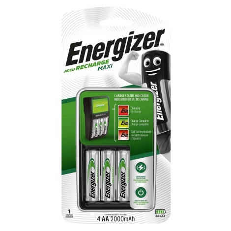 Energizer - Зарядное устройство NiMH 6W/4xAA/AAA 2000mAh 230V